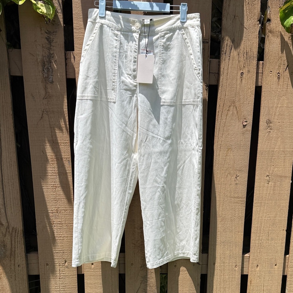 Women's Cropped Drawstring Pants - White